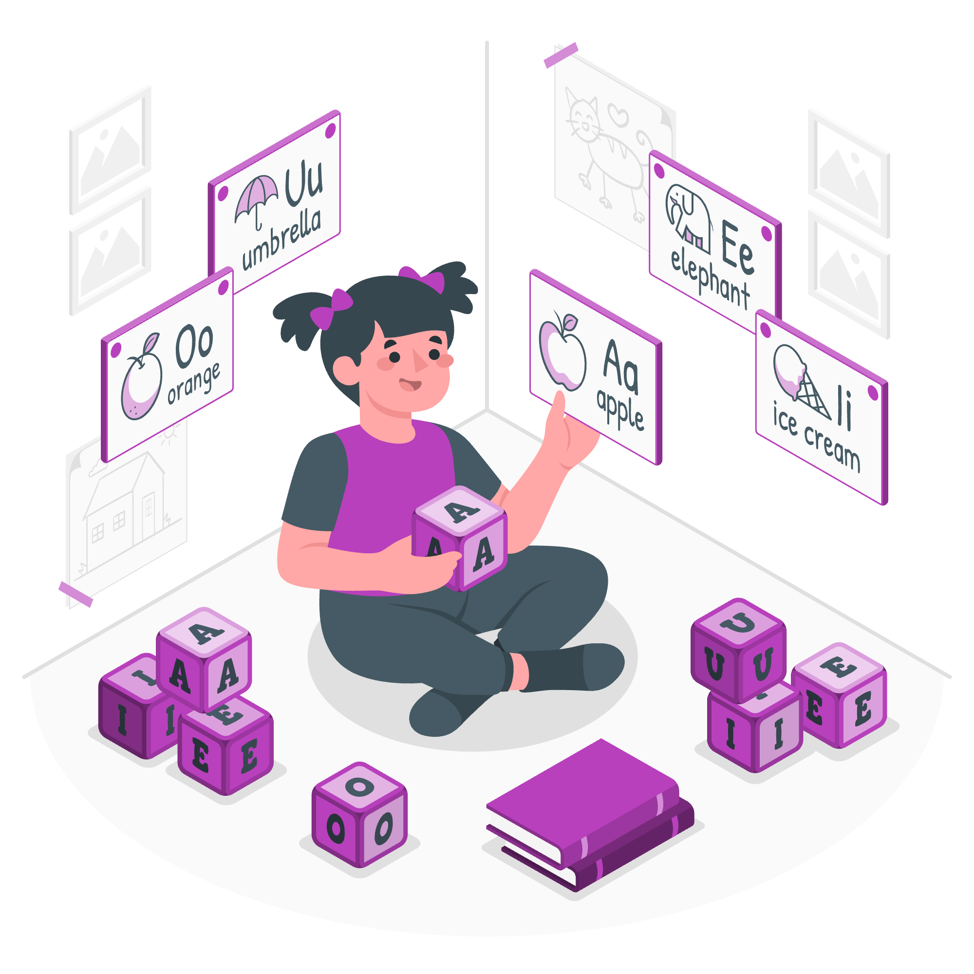 illustration of a child studying through the standards based